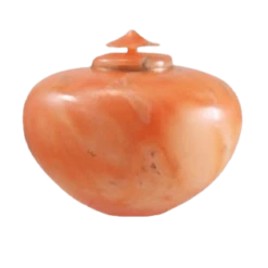 Orange Alabaster Cremation Urn