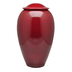 Classic Red Metal Cremation Urn
