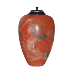 Dragon Orange Alabaster Cremation Urn