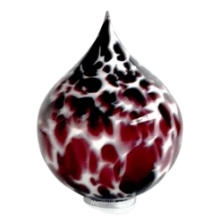 Burgundy Drop Glass Cremation Urn