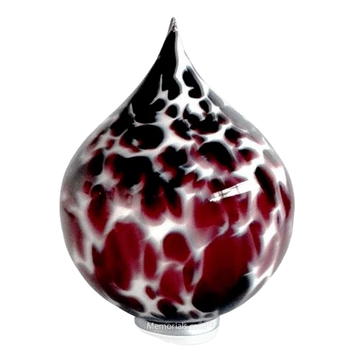 Burgundy Drop Glass Cremation Urn 1 Burgundy Drop Glass Cremation Urn