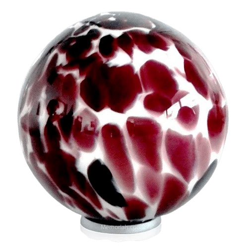Burgundy Sphere Glass Cremation Urn 1 Burgundy Sphere Glass Cremation Urn