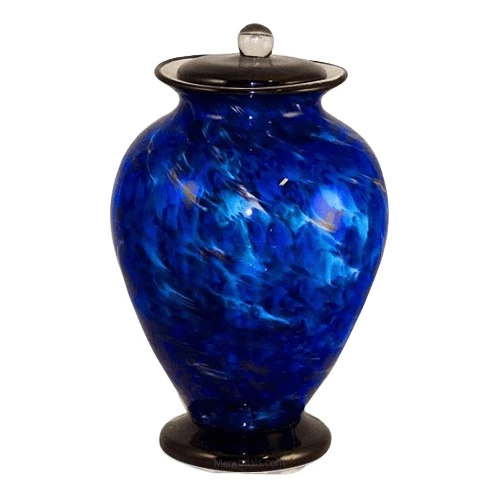 Coral Blues Glass Cremation Urn 1 Coral Blues Glass Cremation Urn