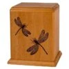 Dragonflies Wood Cremation Urn