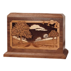 Country Lane Walnut Wood Cremation Urn