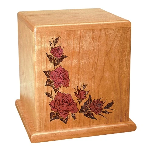 Red Roses Cherry Cremation Urn 1 Red Roses Cherry Cremation Urn