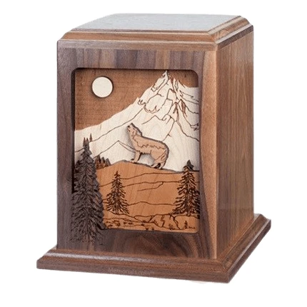 Wild Spirit Walnut Wood Cremation Urn 1 Wild Spirit Walnut Wood Cremation Urn