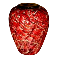 Volcano Ruby Glass Cremation Urn