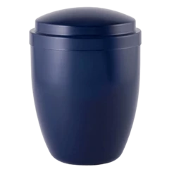 Matte Blue Metal Cremation Urn