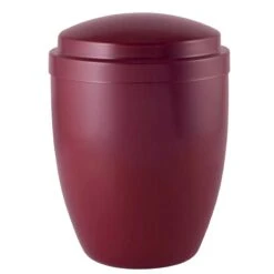 Matte Red Metal Cremation Urn