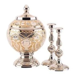 Silver Gold Memorial Cremation Urn Set