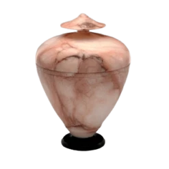 Exclusive White Pink Alabaster Cremation Urn