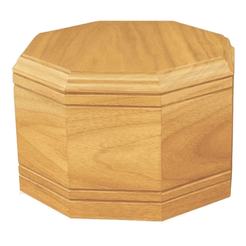 Octagon Oak Wood Cremation Urn 1 Octagon Oak Wood Cremation Urn